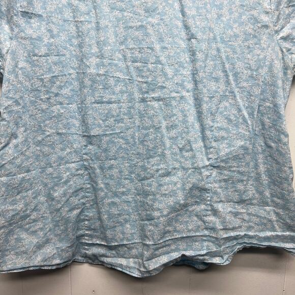 At Last Y2K Sky Blue Button Front Womens Short Sleeve Top 3X Lightweight Capsule - Picture 8 of 11